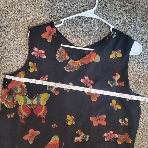 Morgan Cole Butterfly Silk Blouse Tank top  Medium - Picture 5 of 7